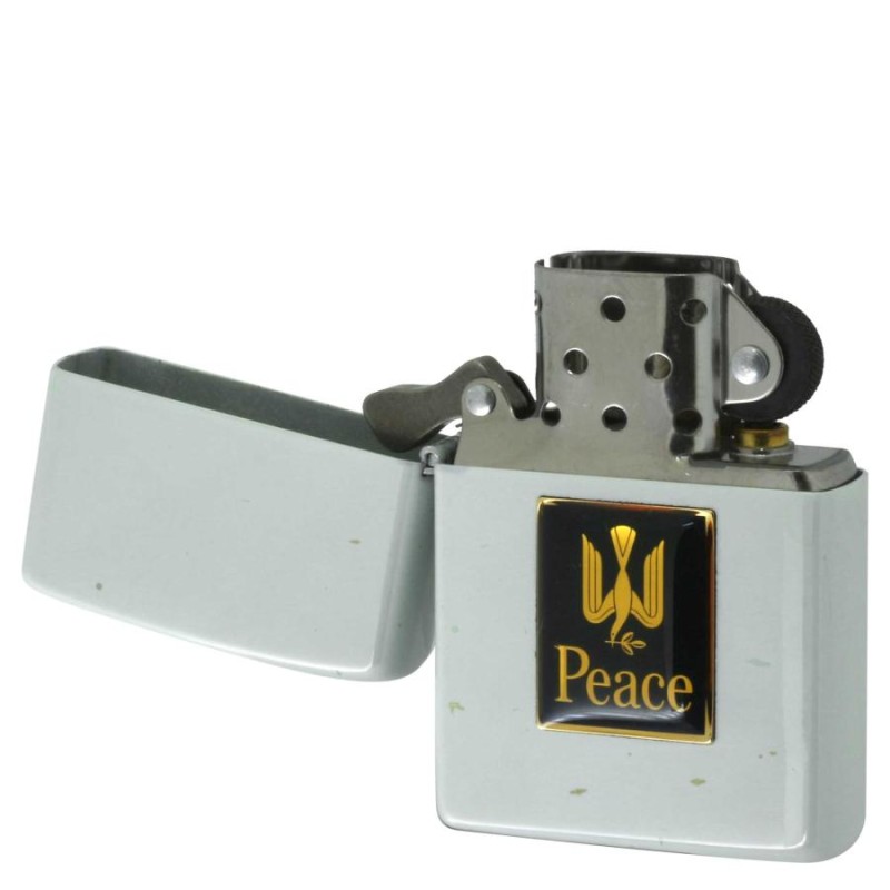 絶版/ヴィンテージ Zippo ジッポー 中古 2000年製造JT 日本たばこ産業 Peace ピース スーパーライト 懸賞品 ホワイト メタル貼り  [S]ほぼ新品同様 | LINEブランドカタログ