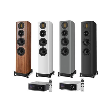 WiiM AMP Ultra 串流綜合擴大機+Wharferdale EVO 5.3 落地喇叭(1對)