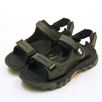 【LOTTO】專業戶外磁扣運動涼鞋 溯溪系列 綠黑黃 9375 男