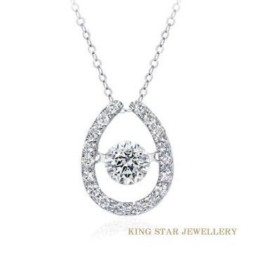 King Star 30分 DVS 鉑金台 天然鑽石項鍊 滿鑽靈動馬蹄(視覺效果1克拉 / 3 Excellent極優 八心八箭)