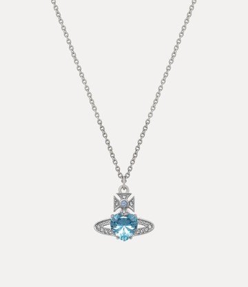 Vivienne Westwood Ariella Pendant Necklace Platinum-aquamarine-cz-light-sapphire-black Platinum-aquamarine-cz-light-sapphire-black Women