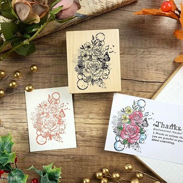 楓木印章-噴墨光暈玫瑰 GT-5961