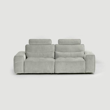 克萊歐電動絨布沙發 三人 淺灰