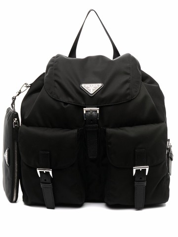 Prada - medium Re-Nylon backpack - women - Leather/Recycled Nylon - OS - Black