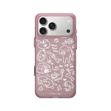 iPhone 17 Pro Max Clear (相機按鈕) 晶醺玫 - 小貓貓們 Little Cattos - The Dog in me (White)