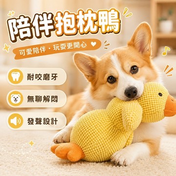 現貨🐾陪伴抱枕鴨 寵物玩具 狗狗玩具 狗狗陪伴玩具 耐咬玩具 發聲玩具 寵物睡枕 寵物抱枕 互動玩偶 磨牙玩偶 玩具鴨