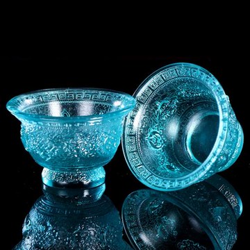 琉璃供碗七供杯小號佛前八吉祥貢碗客廳家用六齋碗密宗擺件