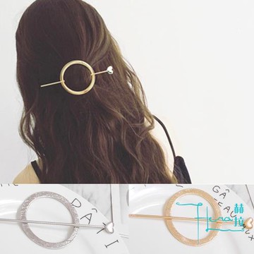 Hera 赫拉 韓版簡約正圓造型愛心髮叉/髮簪-2色