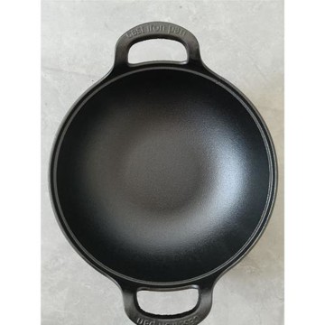 元寶鍋鑄鐵小剛炮雙耳燉鍋炒鍋不粘鍋電磁爐燃氣通用平底鍋無涂層