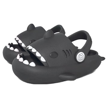 鯊魚兒童防滑厚底兩用洞洞涼拖鞋 EVA+橡膠  灰色  150mm