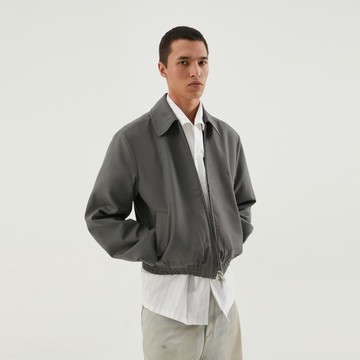 Light zip-up jacket dark grey