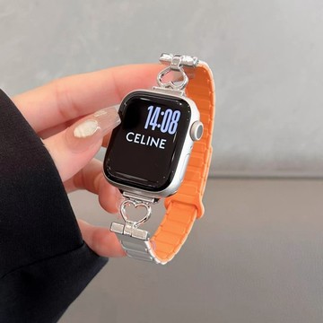 細款小蠻腰 硅膠錶帶 適用於 Apple Watch 10 9 8 7 6 SE 磁吸錶帶 42MM 46MM 49MM