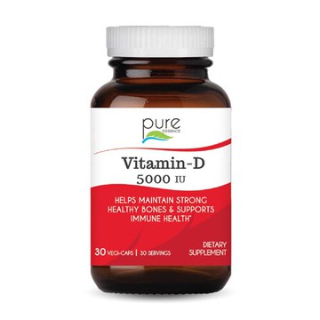 Pure Essence Labs Vitamin-D 5000 IU - 30 Vegi-Caps