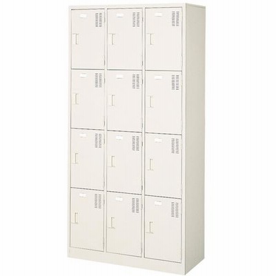 法人限定  12人用備品ロッカー 3列4段 鍵なし BRT-12H(N)