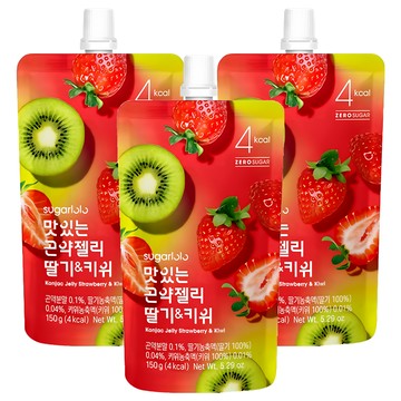 sugarlolo 蒟蒻果凍飲 草莓奇異果口味  150g  3個