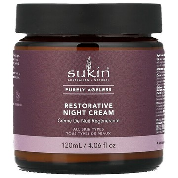 Sukin, Purely Ageless，修護晚霜，4.06 液量盎司（120 毫升）