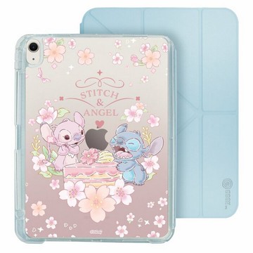 迪士尼 史迪奇iPad Air 11/pro13可拆式防摔透明筆槽摺套ipad