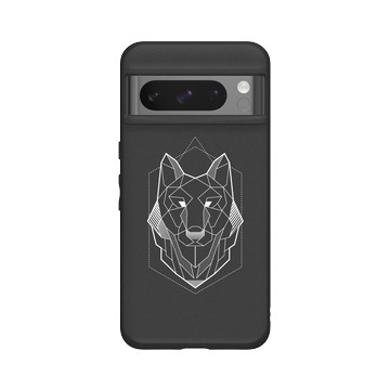 Pixel 8 Pro SolidSuit 黑 - Animal Silhouette / 動物剪影 - 幾何-動物系列/狼