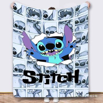 亞馬遜熱賣卡通史迪奇史迪仔 法蘭絨毯子 數碼印花毛毯 家用毯子