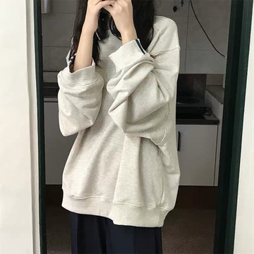 ins超火cec長袖衛衣女初秋寬松潮bf慵懶風學生百搭薄款上衣服