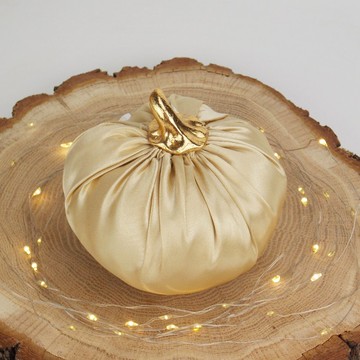 金色南瓜書架裝飾秋季餐桌裝飾織物南瓜金色秋季