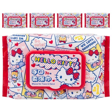 Hello Kitty 凱蒂貓 手口柔濕巾 加蓋 200 x 150mm  385g  1入  5包