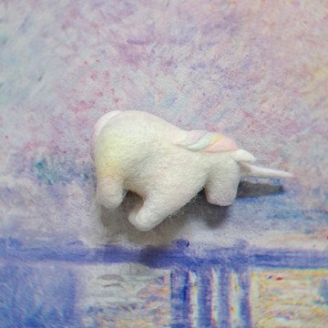 獨角獸 彩虹小白馬 羊毛氈