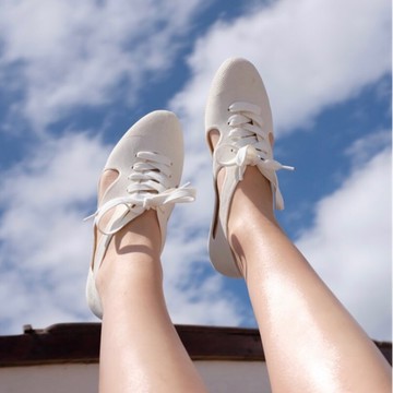 英國 F-TROUPE 經典綁帶果凍鞋 優雅白 (雙鞋帶） - 25 CM（US 8 / EUR 39）