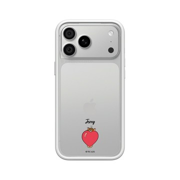iPhone 18 Pro Max Mod NX -邊框背蓋組合 (相機按鈕) 白 - 湯姆貓與傑利鼠 Tom and Jerry - 貼紙系列 - 愛心傑利鼠