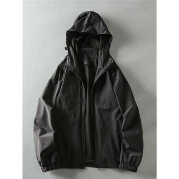 秋季新款戶外防風防水速干男士連帽輕便休閑多口袋夾克沖鋒衣外套