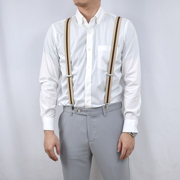 吊帶 休閒復古卡其色咖線 NKD72