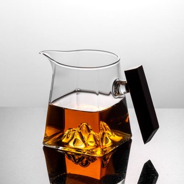 碌心  觀山玻璃公道杯高硼硅耐高溫加厚透明分茶器茶道配件單茶海