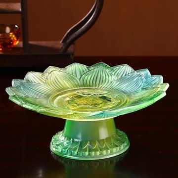 家用供盤琉璃蓮花水果盤供佛貢品盤仙家供奉祖先觀音上供用的果盤