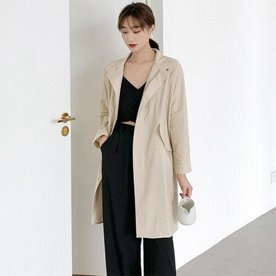 ロングコート レディース グレー マスタード M L 大きいサイズ アウター ロング丈 長袖 アレンジ シンプル ジャケット Uvカット 通販 Lineポイント最大get Lineショッピング