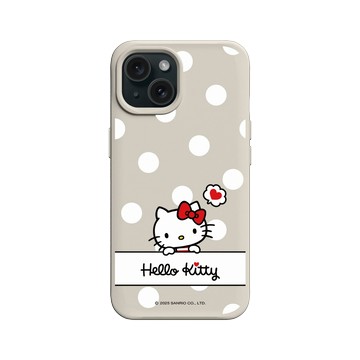iPhone 15 SolidX 貝殼灰 - 三麗鷗-Hello Kitty - 普普風圓點