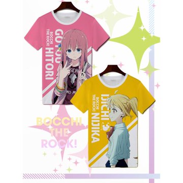 孤獨搖滾短袖t恤后藤一里半截袖山田涼二次元cos痛衣薄款衣服汗衫