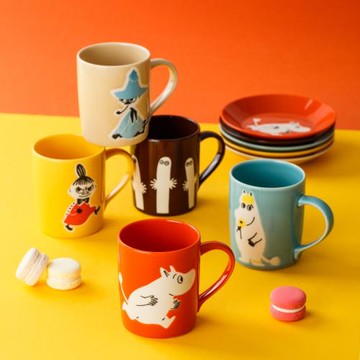Moomin姆明杯子卡通陶瓷馬克杯日本進口水杯釉下彩甜品盤子點心碟