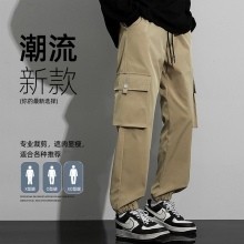 美式工裝褲 潮流運動機能長褲 春秋束腳工裝褲