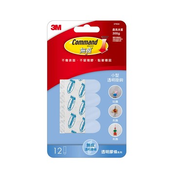 3M Command 無痕 透明膠條 小型 #37024  1組