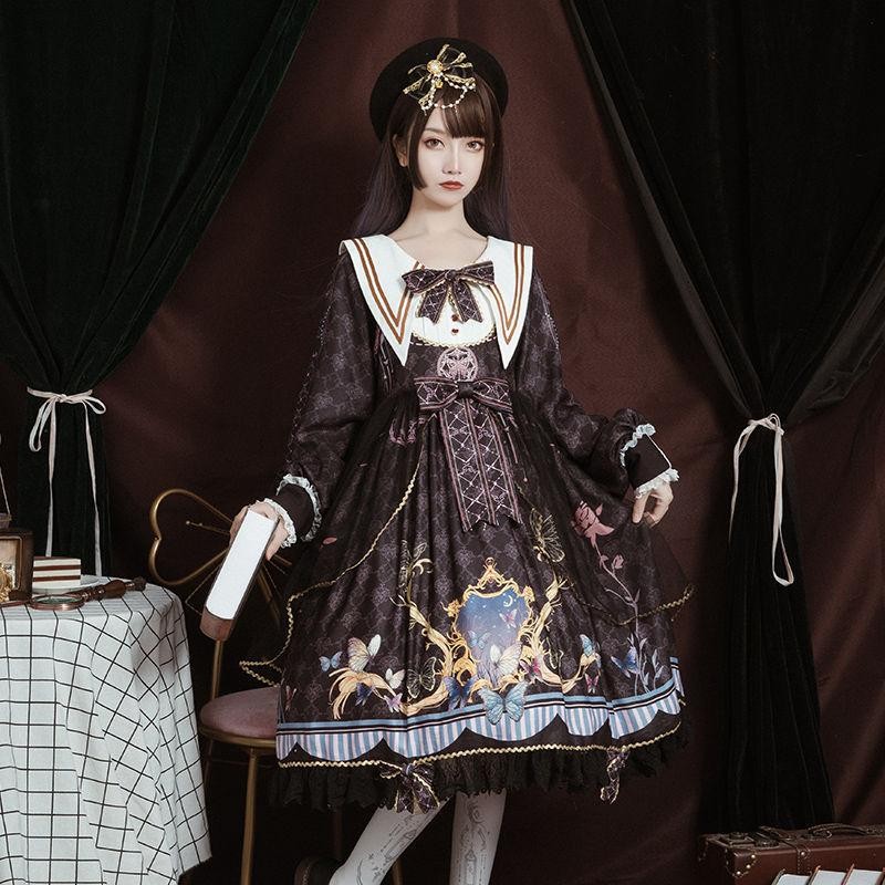 ロリータ Lolita ドレス コスプレ 蝶-