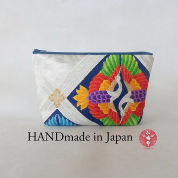 和服腰帶改造手拿包/日本傳統小物，贈禮或伴手禮首選/化妝包