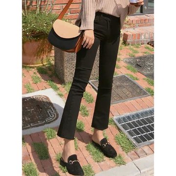 黑色微喇叭牛仔褲女2024年春秋新款春季小個子女士爆款喇叭褲子潮