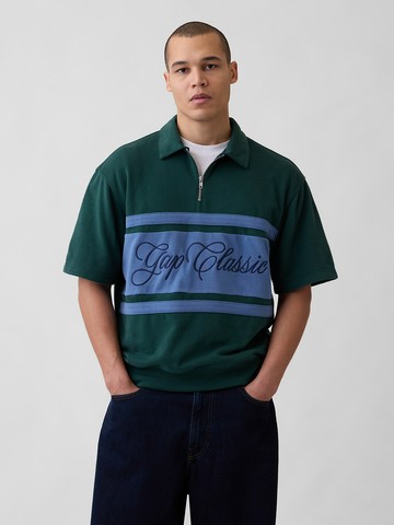 VintageSoft 毛圈布 Gap 經典 Logo 四分之一拉鍊上衣