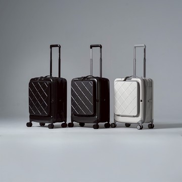 【BIGGER DESIGN】20吋菱格紋前開摺疊箱 (共三色)