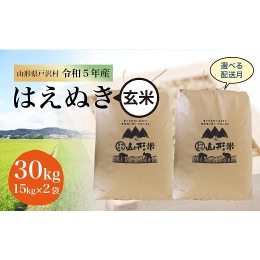 令和5年産 山形県戸沢村 厳選 はえぬき  30?（15kg×2袋） ＜配送時期指定可＞