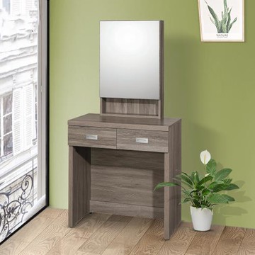 【鴨鴨居家】 伯頓2.7尺浮雕二抽開門鏡鏡台-3色可選擇