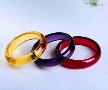 精品紅 黃 紫琉璃手鐲  三種顏色可選