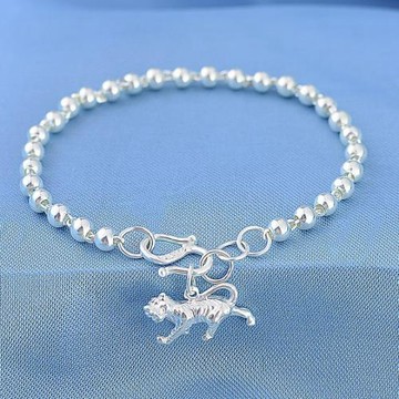 足銀圓珠手鏈十二生肖鼠牛虎兔龍蛇馬羊猴雞狗豬銀珠男女款手鏈