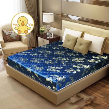【鴨鴨居家】哈維藍色緹花冬夏兩用護背床墊-單人加大3.5尺