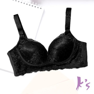 【K's凱恩絲】性感無鋼圈專利有氧蠶絲內衣-CB2款黑色
